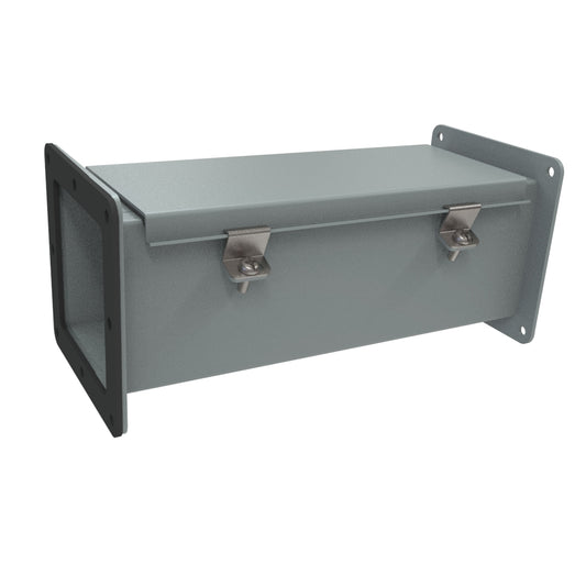 Hammond 1487C12 Wireway Straight Section, 12" Length, 4" x 4", Steel/ANSI 61 Gray.