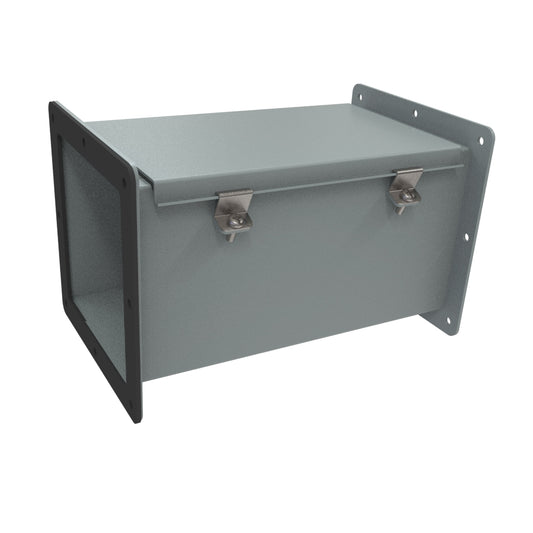 Hammond 1487D12 Wireway Straight Section, 12" Length, 6" x 6", Steel/ANSI 61 Gray.