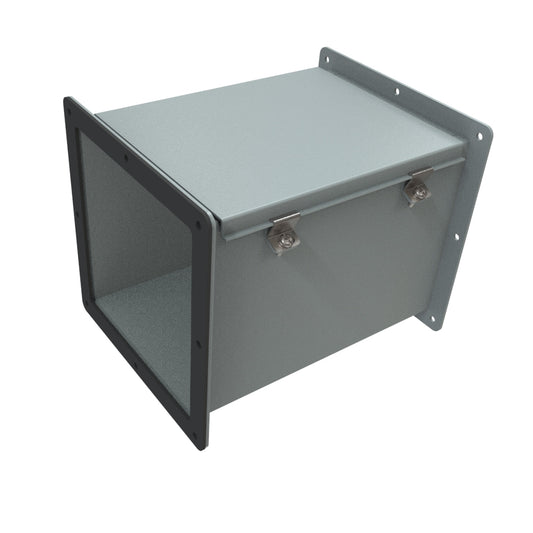 Hammond 1487ES Wireway Cross Fitting, 8" x 8", Steel/ANSI 61 Gray.