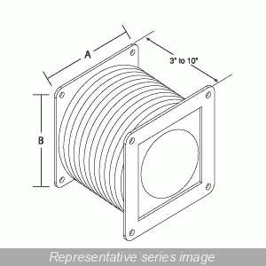 Hammond 1487EFFSS Stainless Steel Wireway Flexible Fitting, 8" x 8", 304 Stainless Steel.