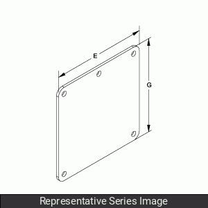 Hammond 1487EHSS Stainless Steel Wireway Cover Plate, 8" x 8", 304 Stainless Steel.