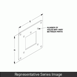 Hammond 1487ERCDSS Stainless Steel Wireway Reducer, Center Hole, Reduces 8" x 8" to 6" x 6", 304 Stainless Steel.