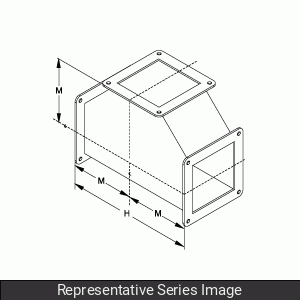 Hammond 1487ETSS Stainless Steel Wireway Tee Fitting, 8" x 8", 304 Stainless Steel.