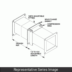 Hammond 1487EXSS Stainless Steel Wireway Adjustable Fitting, 8" x 8", 304 Stainless Steel.