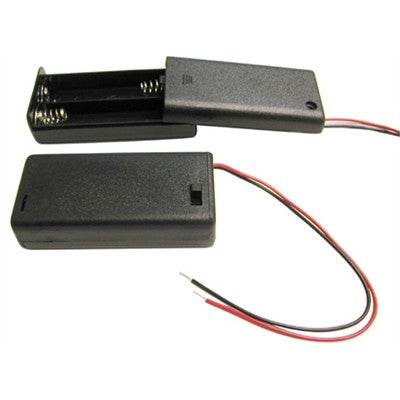 Circuit-Test 150-320ESW 'AA' Battery Holder - 2 Cells, Enclosed Switch with Wire Leads