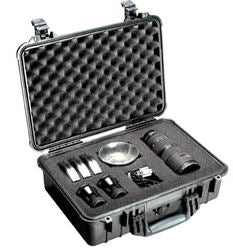 Pelican 1500 Protector Case with Foam, Black (ID 16.75"L x 11.18"W x 6.12"D) Mfr# 1500-000-110