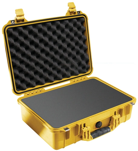 Pelican 1500 Protector Case with Foam, Yellow (ID 16.75"L x 11.18"W x 6.12"D) Mfr# 1500-000-240