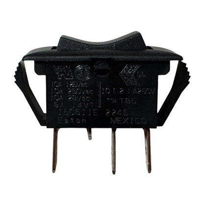 Eaton 1506-11E Rocker Switch SPDT (On)-Off-(On), 10A@125VAC/250VAC/28VDC, Black, QC Terminals