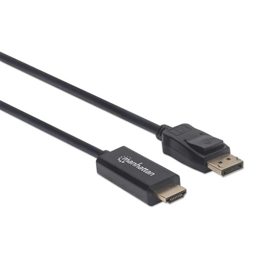 Manhattan 153188 1080P Displayport to HDMI Cable, Displayport Male to HDMI Male Cable, 3 M (10 Ft.), Black