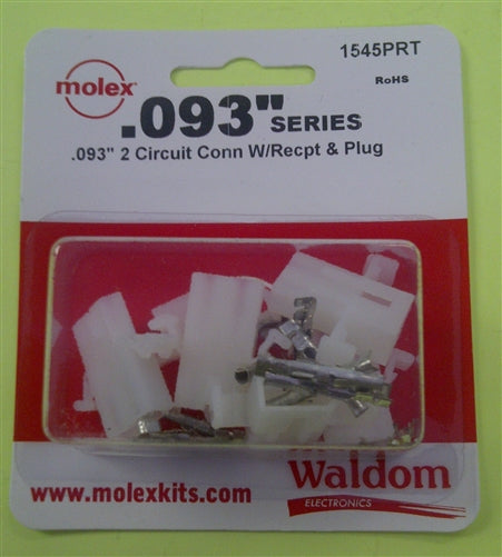 Molex 1545PRT .093" Connector Kit 2 Pole/Circuit, 3 Sets, Pins 18-22AWG