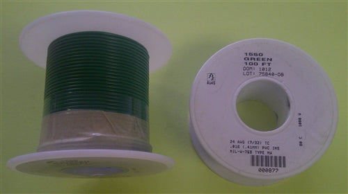Alpha 24AWG Stranded Green Hookup Wire 1550-100GRN (100 Feet)