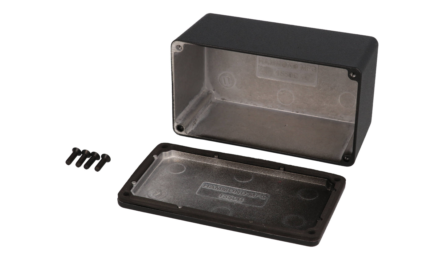 Hammond 1550WDBK Black Watertight Diecast Aluminum Enclosure 4.51" x 2.52" x 2.01"