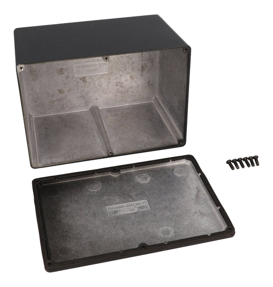 Hammond 1550WFBK Black Watertight Diecast Aluminum Enclosure 6.73" x 4.76" x 3.98"