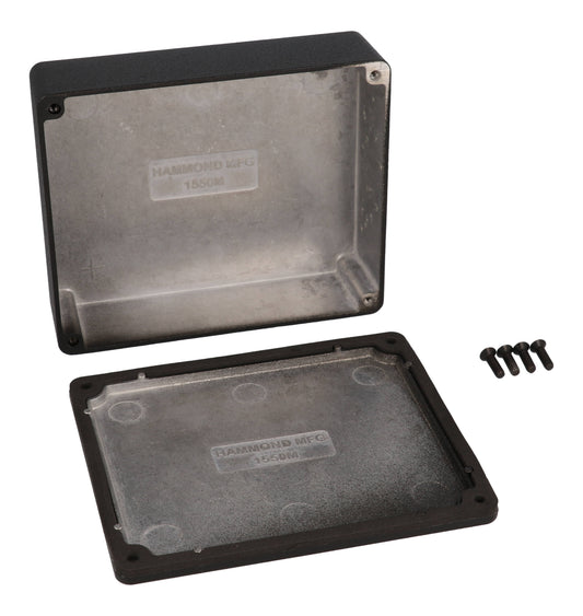 Hammond 1550WMBK Black Watertight Diecast Aluminum Enclosure 4.74" x 3.95" x 1.23"