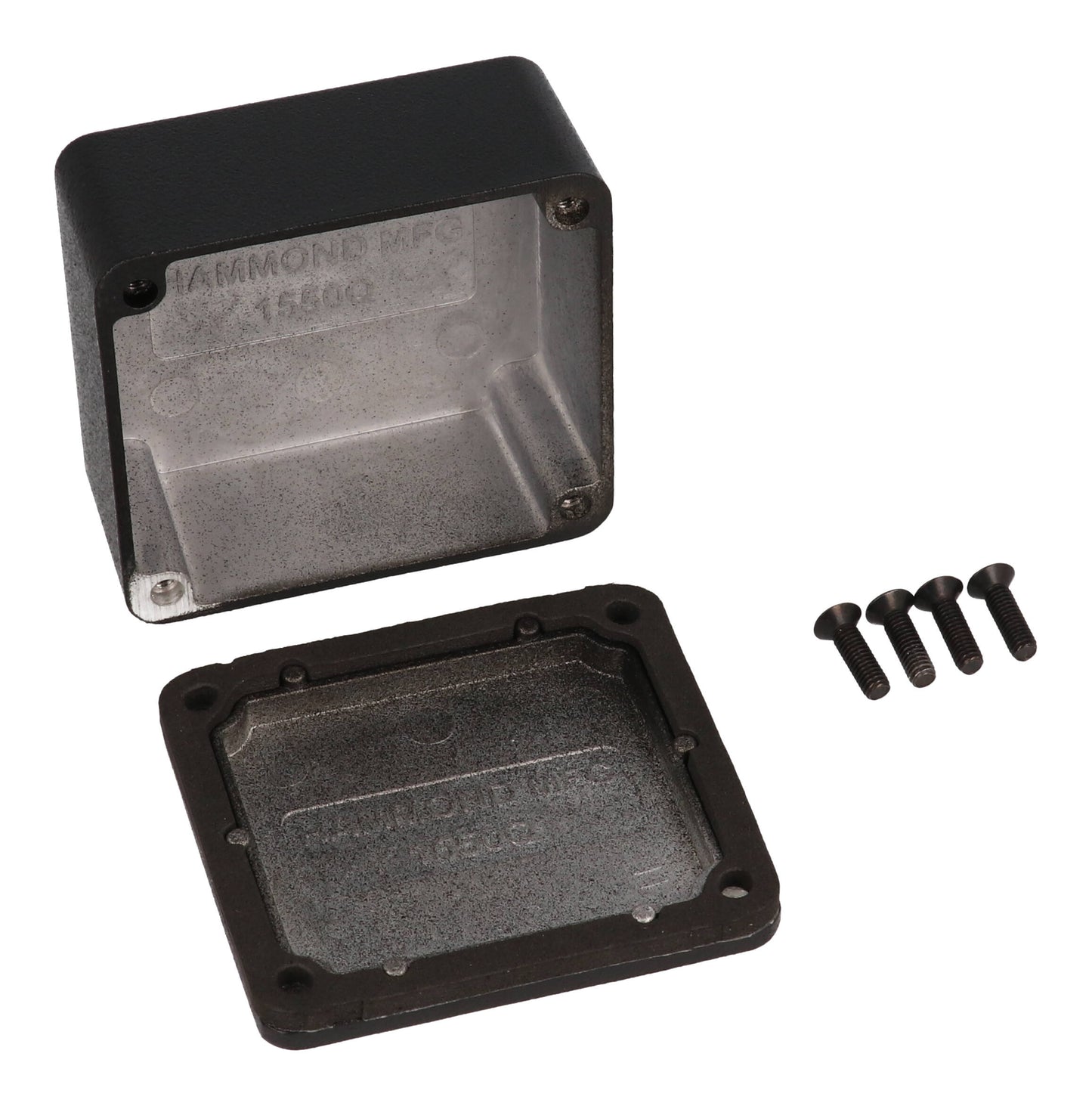 Hammond 1550WQBK Black Watertight Diecast Aluminum Enclosure 2.36" x 2.17" x 1.02"