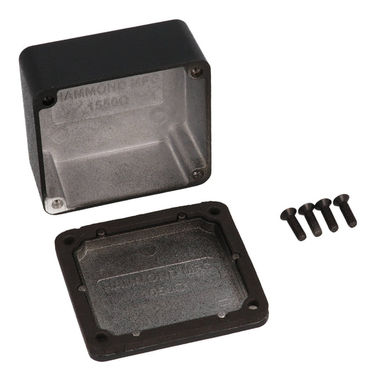 Hammond 1550WQBK Black Watertight Diecast Aluminum Enclosure 2.36" x 2.17" x 1.02"