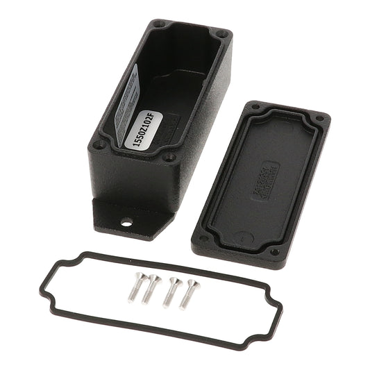 Hammond 1550Z102FBK Black Watertight Flanged Diecast Aluminum Enclosure 4.59" x 1.43" x 1.3"