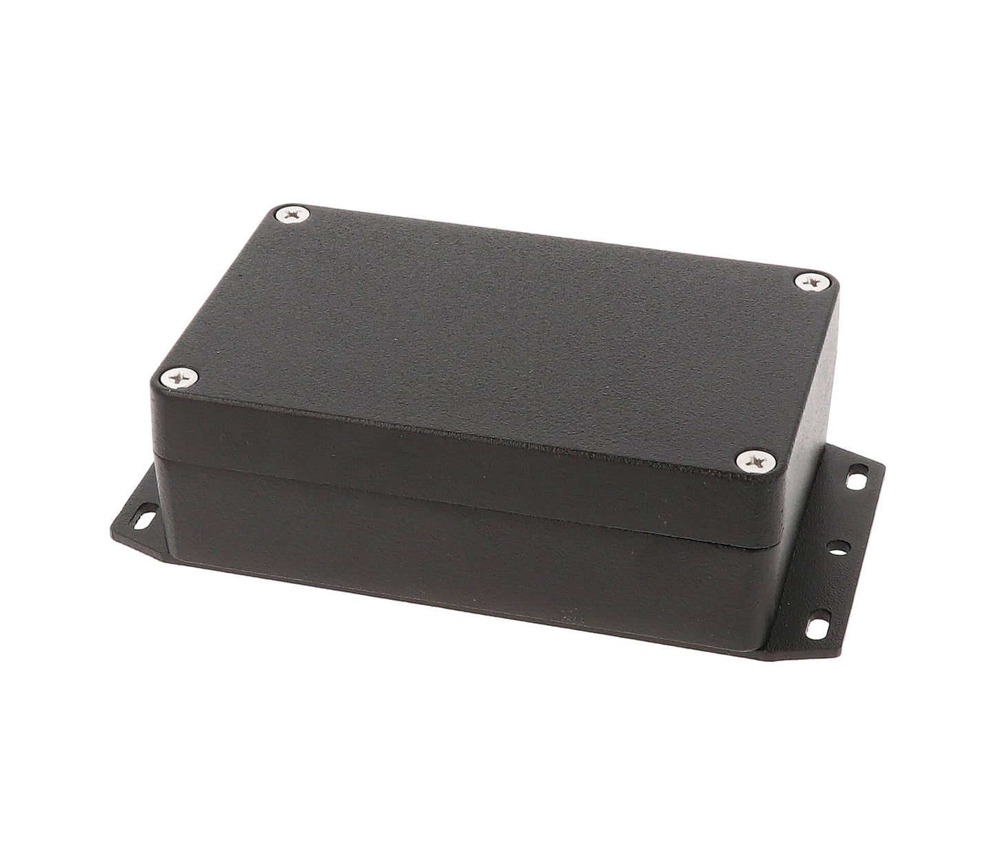 Hammond 1550Z107FBK Black Watertight Flanged Diecast Aluminum Enclosure 5.98" x 3.17" x 1.71"