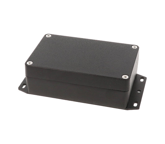 Hammond 1550Z107FBK Black Watertight Flanged Diecast Aluminum Enclosure 5.98" x 3.17" x 1.71"