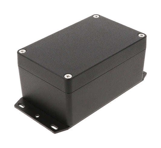 Hammond 1550Z108FBK Black Watertight Flanged Diecast Aluminum Enclosure 5.98" x 3.17" x 2.42"
