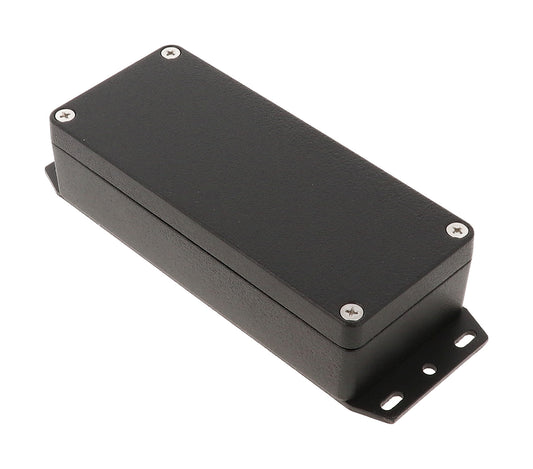 Hammond 1550Z109FBK Black Watertight Flanged Diecast Aluminum Enclosure 6.95" x 2.53" x 1.53"