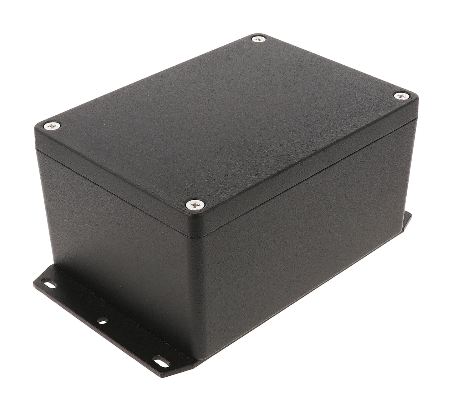 Hammond 1550Z115FBK Black Watertight Flanged Diecast Aluminum Enclosure 6.88" x 4.27" x 3.07"