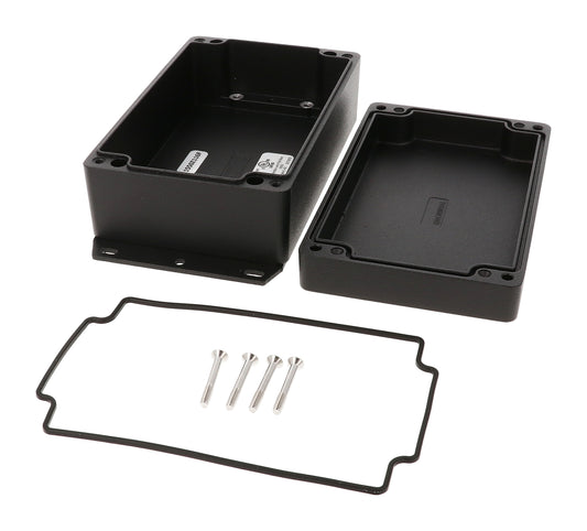 Hammond 1550Z116FBK Black Watertight Flanged Diecast Aluminum Enclosure 7.35" x 3.95" x 2.47"