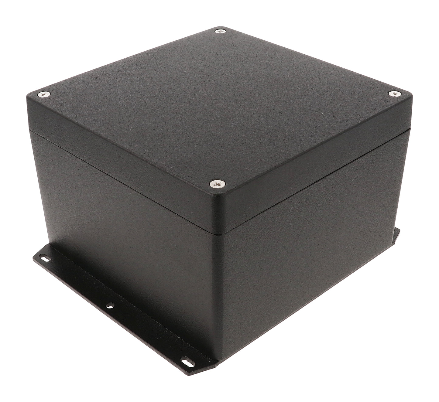 Hammond 1550Z139FBK Black Watertight Flanged Diecast Aluminum Enclosure 7.32" x 6.28" x 4.12"