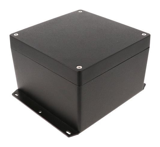 Hammond 1550Z139FBK Black Watertight Flanged Diecast Aluminum Enclosure 7.32" x 6.28" x 4.12"