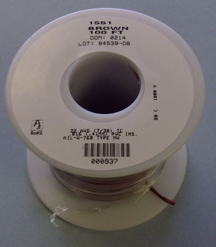 Alpha 22AWG Stranded Brown Hookup Wire 1551-100BRN (100 Feet)