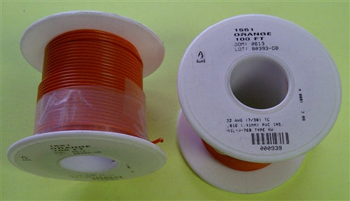 Alpha 22AWG Stranded Orange Hookup Wire 1551-100ORG (100 Feet)