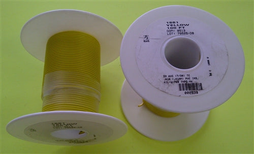 Alpha 22AWG Stranded Yellow Hookup Wire 1551-100YEL (100 Feet)