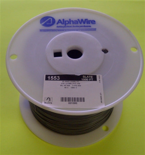 Alpha 20AWG Stranded Gray Hookup Wire 1553-1000GRY (1000 Feet)