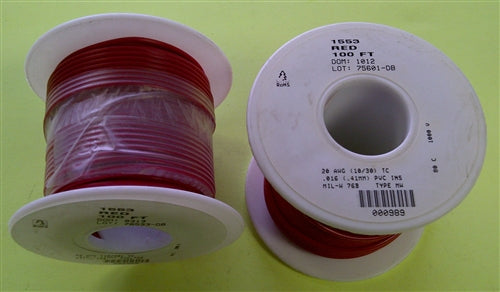 Alpha 20AWG Stranded Red Hookup Wire 1553-100RED (100 Feet)