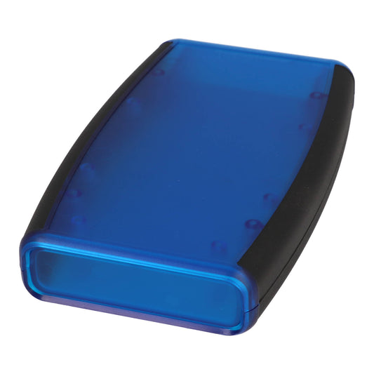 Hammond 1553DTBUBKBAT 1553 Series ABS Hand-Held Enclosure, Battery Door/Compartment, 147 x 89 x 25 mm, Translucent Blue/Black.
