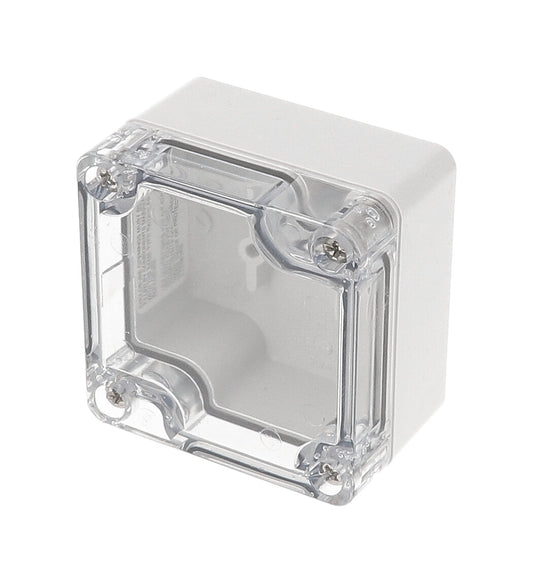 Hammond 1554B2GYCL 1554 Series Type 4X/6P Watertight Enclosure, Screw Cover, Flat Lid, 65 x 65 x 41 mm, Polycarbonate/Clear Lid.