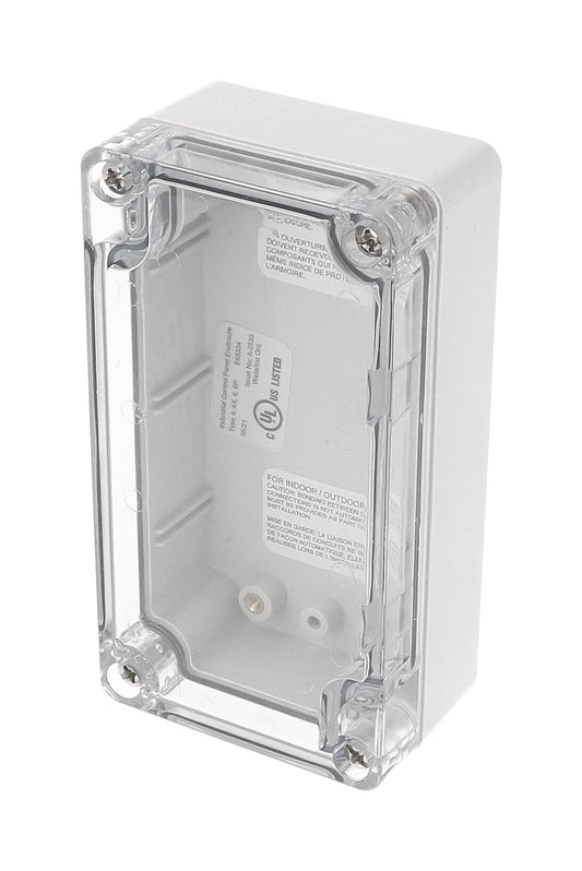 Hammond 1554C2GYCL Gray Polycarb Plastic Watertight Enclosure Clear Lid (RAL7035 Gray) 4.7" x 2.6" x 1.6"