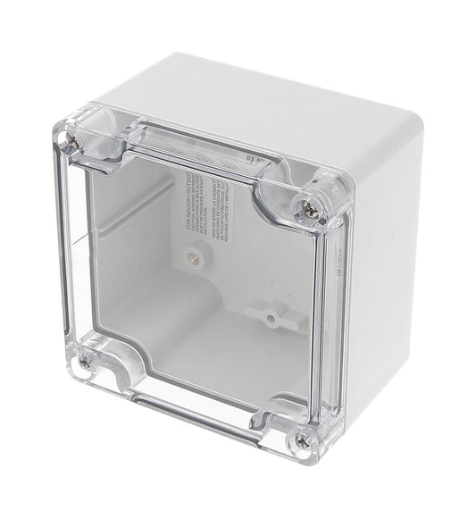 Hammond 1554E2GYCL 1554 Series Type 4X/6P Watertight Enclosure, Screw Cover, Flat Lid, 90 x 90 x 61 mm, Polycarbonate/Clear Lid.