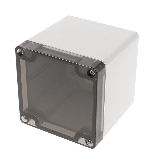 Hammond 1554EE2GYSL 1554 Series Type 4X/6P Watertight Enclosure, Screw Cover, Flat Lid, 90 x 90 x 91 mm, Polycarbonate/Smoked Lid.