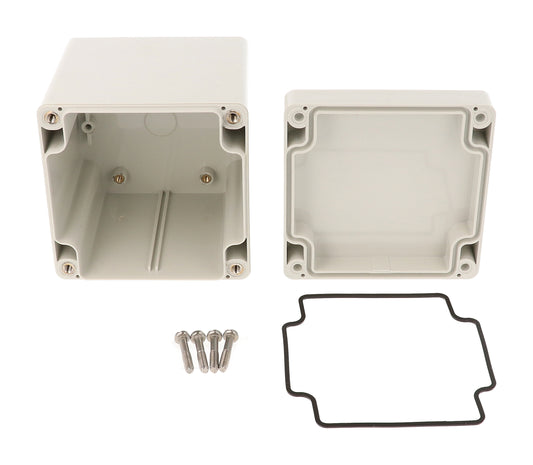 Hammond 1554EEGY 1554 Series IP66 Watertight Enclosure, Screw Cover, Flat Lid, 90 x 90 x 91 mm, ABS Plastic/Gray Lid.