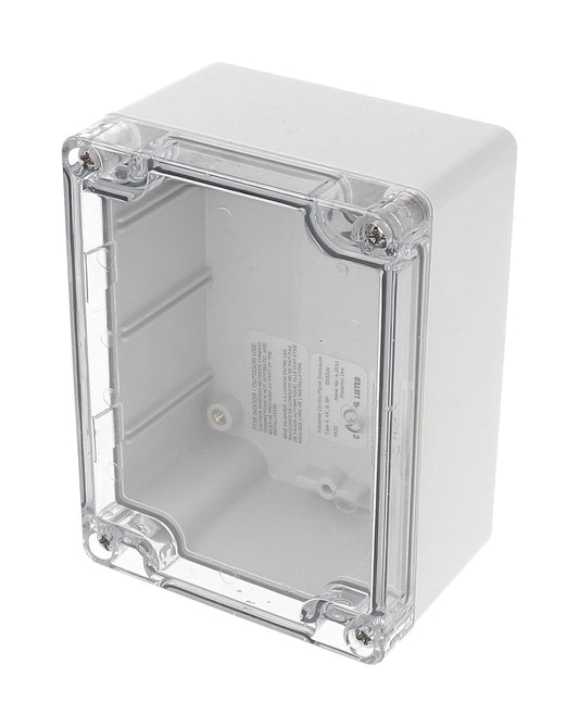 Hammond 1554F2GYCL Gray Polycarb Plastic Watertight Enclosure (RAL7035 Gray), Clear Lid 4.7" x 3.5" x 2.4"
