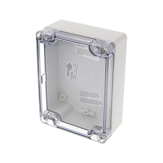 Hammond 1554FL2GYCL 1554 Series Type 4X/6P Watertight Enclosure, Screw Cover, Flat Lid, 120 x 90 x 45 mm, Polycarbonate/Clear Lid.