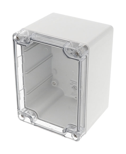 Hammond 1554G2GYCL 1554 Series Type 4X/6P Watertight Enclosure, Screw Cover, Flat Lid, 120 x 90 x 81 mm, Polycarbonate/Clear Lid.