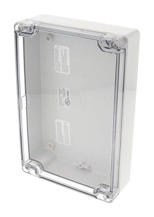Hammond 1554HL2GYCL 1554 Series Type 4X/6P Watertight Enclosure, Screw Cover, Flat Lid, 180 x 120 x 46 mm, Polycarbonate/Clear Lid.
