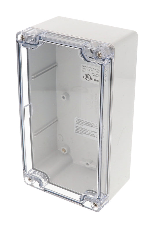 Hammond 1554J2GYCL 1554 Series Type 4X/6P Watertight Enclosure, Screw Cover, Flat Lid, 160 x 90 x 61 mm, Polycarbonate/Clear Lid.