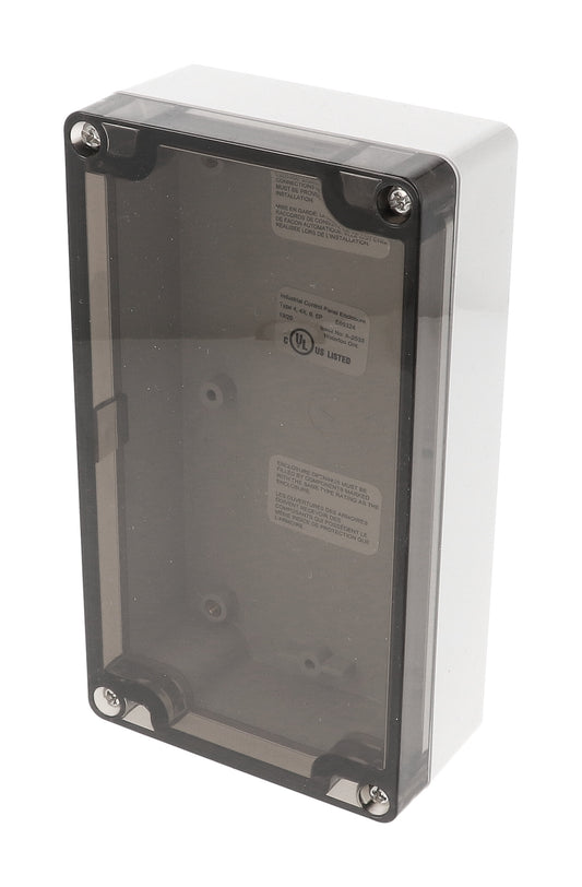 Hammond 1554JL2GYSL 1554 Series Type 4X/6P Watertight Enclosure, Screw Cover, Flat Lid, 160 x 90 x 46 mm, Polycarbonate/Smoked Lid.