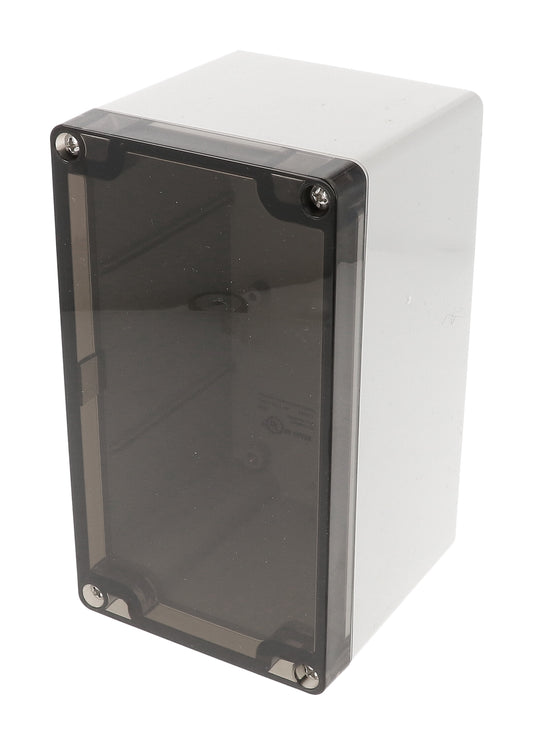 Hammond 1554K2GYSL 1554 Series Type 4X/6P Watertight Enclosure, Screw Cover, Flat Lid, 160 x 90 x 91 mm, Polycarbonate/Smoked Lid.