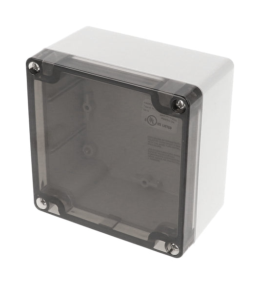 Hammond 1554L2GYSL 1554 Series Type 4X/6P Watertight Enclosure, Screw Cover, Flat Lid, 105 x 105 x 60 mm, Polycarbonate/Smoked Lid.