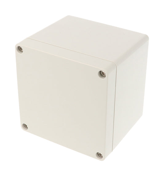 Hammond 1554LAGY 1554 Series IP66 Watertight Enclosure, Screw Cover, Flat Lid, 105 x 105 x 90 mm, ABS Plastic/Gray Lid.