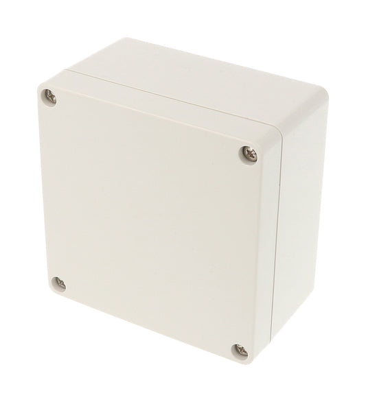 Hammond 1554LGY 1554 Series IP66 Watertight Enclosure, Screw Cover, Flat Lid, 105 x 105 x 60 mm, ABS Plastic/Gray Lid.